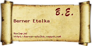 Berner Etelka névjegykártya